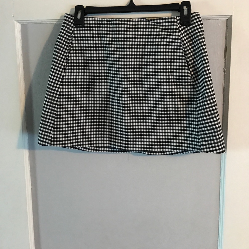Gingham print mini skirt